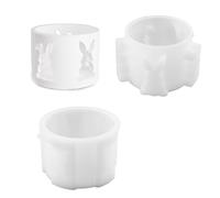Silicone Candle Holder Set Rabbit Shape Multi-purpose Portable Candle Holder for Resin Cleaning Crafts Various Sizes