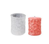 Silicone Candle Mold 3D Large Flowers Cylindrical Candle Molds Silicone Scented Candle Holder Molds Soap Flower Molds Epoxy Resin Candle Holder for Candle Crafts