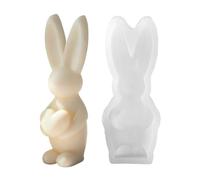 Silicone Candle Molds - 3D Bunny Epoxy Resin Moulds | Flexible Non-Stick Silicone Soap and Candle Molds | DIY Home Centerpiece Party Dinner Table Decoration Craft Kit for Kids Adults