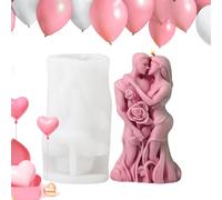 Silicone Candle Molds - 3D Hugging Abstract, Couple Sculpture Form | Human Body Scented Candle Silicone Mold, Art Body Resin Casting Mold for Valentine's Day Wedding Aniversary Party Home Decor