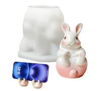 Silicone Candle Molds - 3D Rabbit Silicone Mold Cell Phone Holder Mold - for Soap Making Resin Clay Home Decoration Easter Crafts