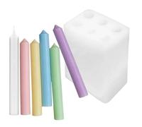 Silicone Candle Molds - 6 Cavity Column Design, Flexible DIY Mould, Homemade Crafting Tool | Reusable Conical Cylinder Maker, Handcraft Art Supply for Wedding Birthdays Holidays Gatherings