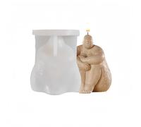 Silicone Candle Molds Abstract DIY Human Candle Silicone Mold Thick Body Fat Woman Resin Mold - Sit