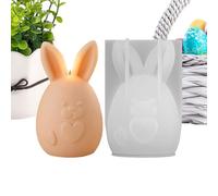 Silicone Candle Molds - Bunny Shape Non Stick Casting System, DIY Resin Plaster Clay Concrete Craft Mold Kit, Holiday Easter Art Decoration Tool for Home Handmade Craft Projects Use