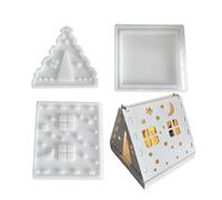Silicone Candle Molds, Cement Candle Holder Moulds, Silicone Hollow Star Candlestick Melting Mould and Moon House - Da Shape Plaster Mould
