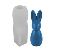 Silicone Candle Molds - Easter Rabbit | Food Grade Casting Mould for DIY soap and Chocolate, 1-Pack, 3D Bunny Statue Mold for Cake Candy, White, Flexible Concrete Craft Tool