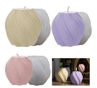 Silicone Candle Mould 3D Geometric Waves Column Silicone Candle Mold DIY Rotating Pillar Soap Resin Plaster Mould Chocolate Making Set Home Decor Gift(M)