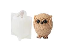 Silicone Candle Mould Silicone Candle Mold 3D Owl DIY Little Animal Making Supplies Handmade Soap Plaster Craft Resin Home Decor(Color-04)