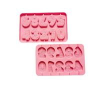 Silicone Candle Mould Silicone Mold Birthday for DIY Candle Making Rose Number Cake Decor Reusable Non-Stick Chocolate Candles Baking Supplies for DIY(2PCS Number Pink)