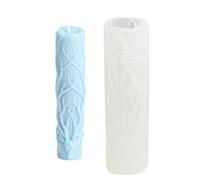 Silicone Candle Mould White - 339G Cylindrical Candle Mould, Antler Pattern Candle Making Moulds, Handmade Pillar Spire | Handmade at Home Wedding Dinner Party for Chocolate Decoration