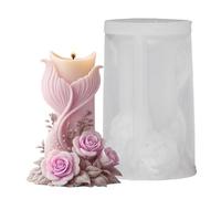 Silicone Candle Moulds - 3D Casting Kit Mermaid Tail Flower Mould for Cement - Home Decoration, Artists Beginners Teachers, Hobbies, Events, Workshops
