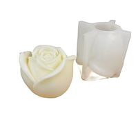 Silicone Candle Moulds 3D Large Rose Candle Silicone Mold Valentine's Day Cake Chocolate Home Decoration Resin Plaster for DIY(3pcs Set Mold)
