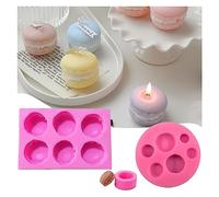 Silicone Candle Moulds 3D Macaron Candle Silicone Mold Scented Candles Mould Soap Chocolate Fondant Candy Polymer Clay Craft Molds Baking Tools for DIY(A)