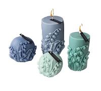 Silicone Candle Moulds Lily Cylindrical Candle Silicone Mold Flower Ball Cylinder Soap Resin Plaster Making Mould Chocolate Baking Set Home Decor Gifts for DIY(Cylinder L)