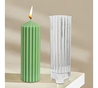 Silicone candle moulds molds for Casting, 3D Cylindrical Striped Taper,Acrylic Plastic,Cylinder for Scented,Party Table Decoration