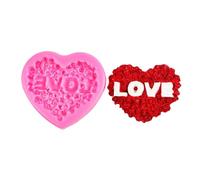 Silicone Candle Moulds with Rose Heart-Shaped, 3D DIY Moulds for Making Candle, Soap, Candy, Chocolate, Cake or Ornament, 8.4 * 7.5 * 1.3cm