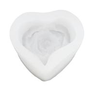 Silicone Candle Shaper 3D Heart Rose Flower Crafting Tool for Candle Making Soap Crafts Cake Decoration Food Grade Silicone Reusable Heart Rose Design