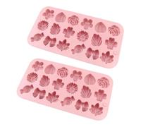 Silicone Candy Molds - 2 Non-Stick Kitchen Utensils - Silicone Molds for Flower Cookie and Soap, for Dessert, Pudding, Fondant, Soap and Ice