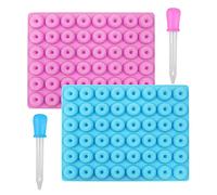 Silicone Candy Molds,2 Pcs Mini Donut Chocolate Moulds Wax Melt Mould for DIY Baking Cake Wax Melts Jelly Gummy Bear Sweets, Bakeware Mold Ice Cube Tray with 2 Droppers,BPA Free