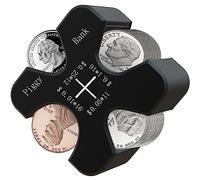 Silicone Car Coin Organizer, Compact Storage Holder for Change and Small Items, Fits Cup Holder Dashboard, Portable Vehicle Accessory, Black