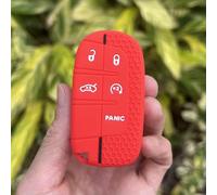 Silicone Car Key Cover Case, for Jeep Renegade Compass Grand Cherokee for Chrysler 300C for Wrangler Dodge 5buttons