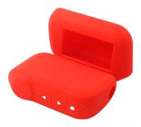 Silicone Car Key Cover for Starline A93 A63 Russian Version - Anti-Slip Shockproof Remote Case(Red)