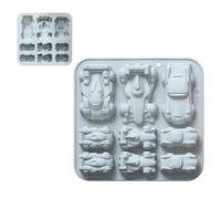 Silicone Car Mould - 9 Cavity Racing Shape Tray | Non-Stick Chocolate Ice Mould | Peer Resin Casting Mould for Mini Cars | Flexible Peeer Mould