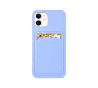 Silicone Card Holder Protection Case Compatible With iPhone 12 Pro Max in Lavender