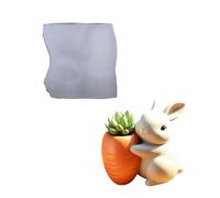 Silicone Carrot Shaped Planter Mold with Hare Design for Resin Concrete Cement Decorative Holder Creation Jewelry & Holder Art Supplies Resin Planter