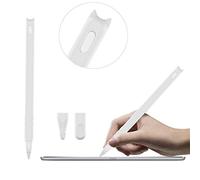 Silicone Case Apple Pencil 2nd Generation Holder Sleeve Skin Pocket Cover Accessories Kit for iPad Pro 11 12.9 inch Cute Cat Soft Grip Pouch Cap Holder with 2 Protective Nib Covers (White)