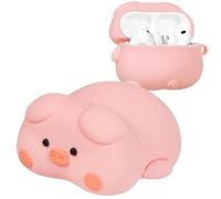 Silicone Case Compatible with AirPods Pro 3, Cute 3D Kawaii Pig Design Shockproof Protective Case with Keychain, Soft Wireless Earphone Cover for Women Girls, Pink