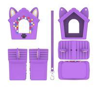 Silicone Case Compatible With Bitzee Doghouse - Shockproof Protective Cover With Lanyard, Dustproof & Washable Soft Skin for Interactive Digital Pet, Anti-drop Accessory (Purple)