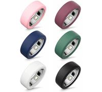 Silicone Case Compatible with Oura Ring 5, 3/6-Pack Colourful Daily Set, Soft Bumper for Gen 5, Sweat-Proof Sleeve, Size 6-9 & 10-13 (6 PCS (Pink, Navy, Green, White, Black, Burgundy), M（size 10-13）)