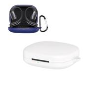 Silicone Case Compatible with Shokz OpenFit Pro, Shockproof Dustproof Protective Cover with Carabiner (White)