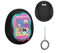 Silicone Case Compatible with Tamagotchi Uni Virtual Pet Machine (2023), Protective Skin Sleeve Shell for Tamagotchi Uni with Finger Lanyard (Black)