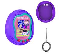 Silicone Case Compatible with Tamagotchi Uni Virtual Pet Machine (2023), Protective Skin Sleeve Shell for Tamagotchi Uni with Finger Lanyard (Purple)