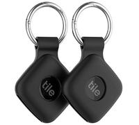 Silicone Case Compatible with Tile Mate 2024, 2 Pack Soft Scratch Resistant Cover with Carabiner Accessories, Secure tag Holder for Bag, Black+Black