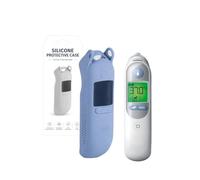 Silicone Case Cover Compatible with Braun ThermoScan 7/7+ Ear Thermometer IRT6520 IRT6528, Shockproof Soft Protective Skin Sleeve with Lanyard Strap - Drop Protection, Blue (Case Only)