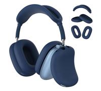 Silicone Case Cover for AirPods Max Headphones, Anti-Scratch Ear Pad/Ear Cups/Headband Cover for AirPods Max, Soft Sweat-Proof Silicone Protector Accessories for Apple AirPods Max (Navy Blue)