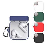 Silicone Case Cover for CMF BY NOTHING Buds Pro 2, Wireless Earbuds Soft Protective Case Shockproof Skin Cover with Anti-Lost Carabiner (Red)