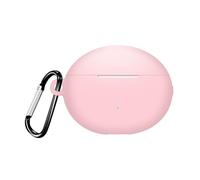 Silicone Case Cover for HUAWEI Freebuds 6i, Wireless Earbuds Soft Protective Case Shockproof Skin Cover with Anti-Lost Carabiner (Pink)