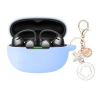 Silicone Case Cover for SHOKZ OpenDots Air Earbuds with Bling Keychain | Shockproof Protective Case for Shokz OpenDots Air Open-Ear Wireless Earbuds with Accessories for Women Girl (Sky Blue)