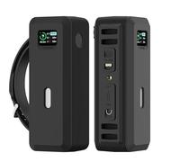 Silicone Case for Anker Power Bank 737 (24000mAh) with 1/4-inch nut Hole, SD/Sim Card, Card Pin Storage Slot for Anker Power Bank 737 Skin-Friendly Anti-Lost Protective Case (Black)