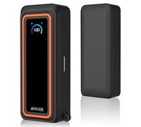 Silicone Case for Anker Prime Power Bank (26,250mAh 300W) Travel Protective Cover, Shockproof | Compact | Tactile Grip | Impact Protect for Anker Power Bank (300W), LCD Display Visible (Black Orange)
