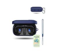 Silicone Case for ASUS ROG Cetra Open Wireless On-Ear Gaming Earbuds,Powfix Soft Flexible Protective Cover with Carabiner Hook, Scratch-Resistant, Lightweight for Daily & Outdoor Use, Blue
