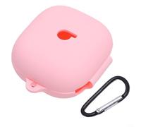 Silicone Case for Beats Powerbeats Pro Earbuds - Flexible Shockproof Skin Hard PC Shell Protection with Keychain Loop White(Pink)