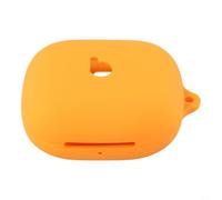 Silicone Case for Beats Powerbeats Pro Shockproof Cover with Carabiner Anti-Lost Hook Protection Black White Pink Orange Purple 88x70mm(Orange)