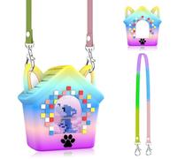 Silicone Case for Bitzee Doghouse Interactive Digital Pet, Shockproof Protective Cover for Doghouse Bitzee Virtual Electronic Pets Accessories with Lanyard (Rainbow)