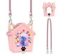 Silicone Case for Bitzee Doghouse Interactive Digital Pet, Shockproof Protective Cover for Doghouse Bitzee Virtual Electronic Pets Accessories with Lanyard (Pink)