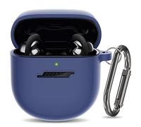 Silicone Case for Bose QuietComfort Earbuds II (2022) & New Bose QuietComfort Ultra Case (2023), Shockproof Protective Bose QuietComfort Earbuds 2 Case Cover for for Man Women with Keychain (Blue)